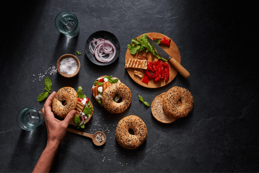 GREEK HALOUMI BAGEL
