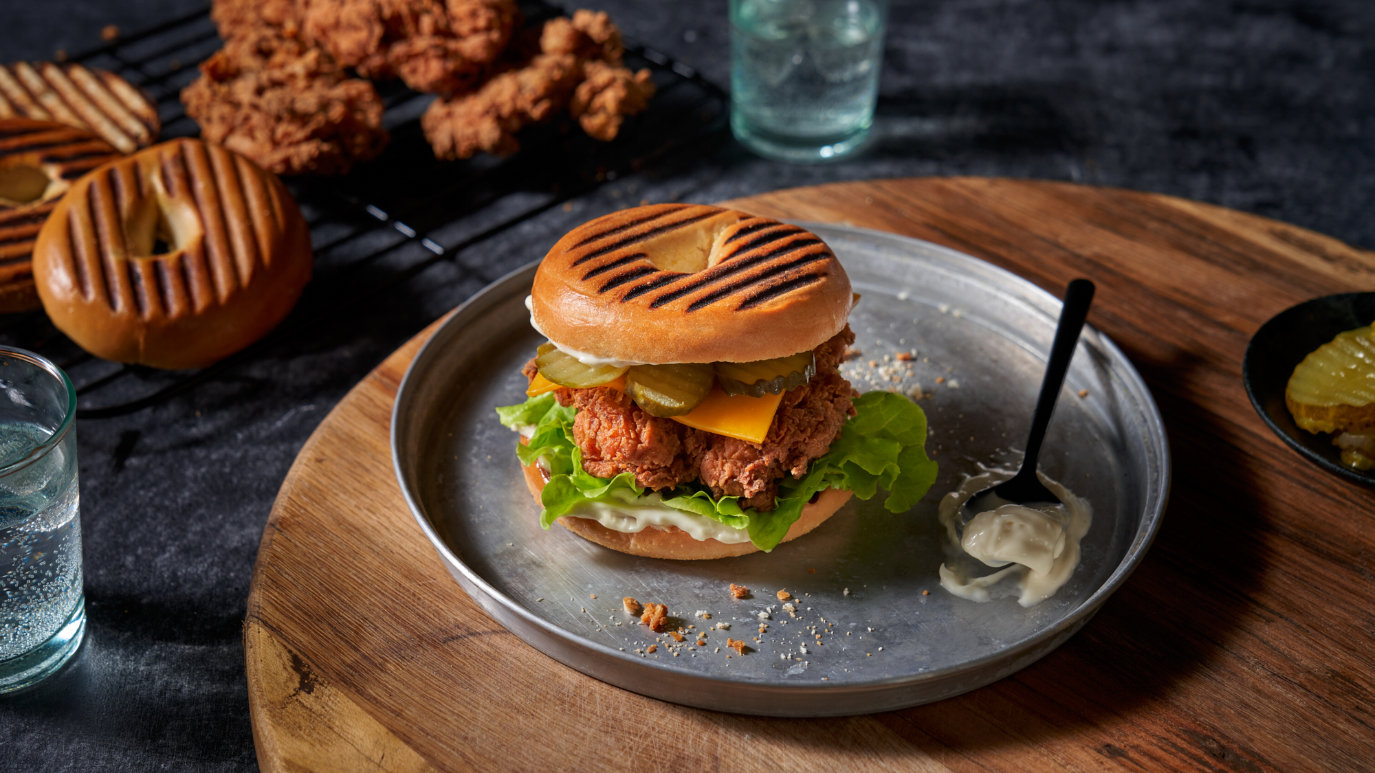 REBEL FRIED CHICKEN BAGEL