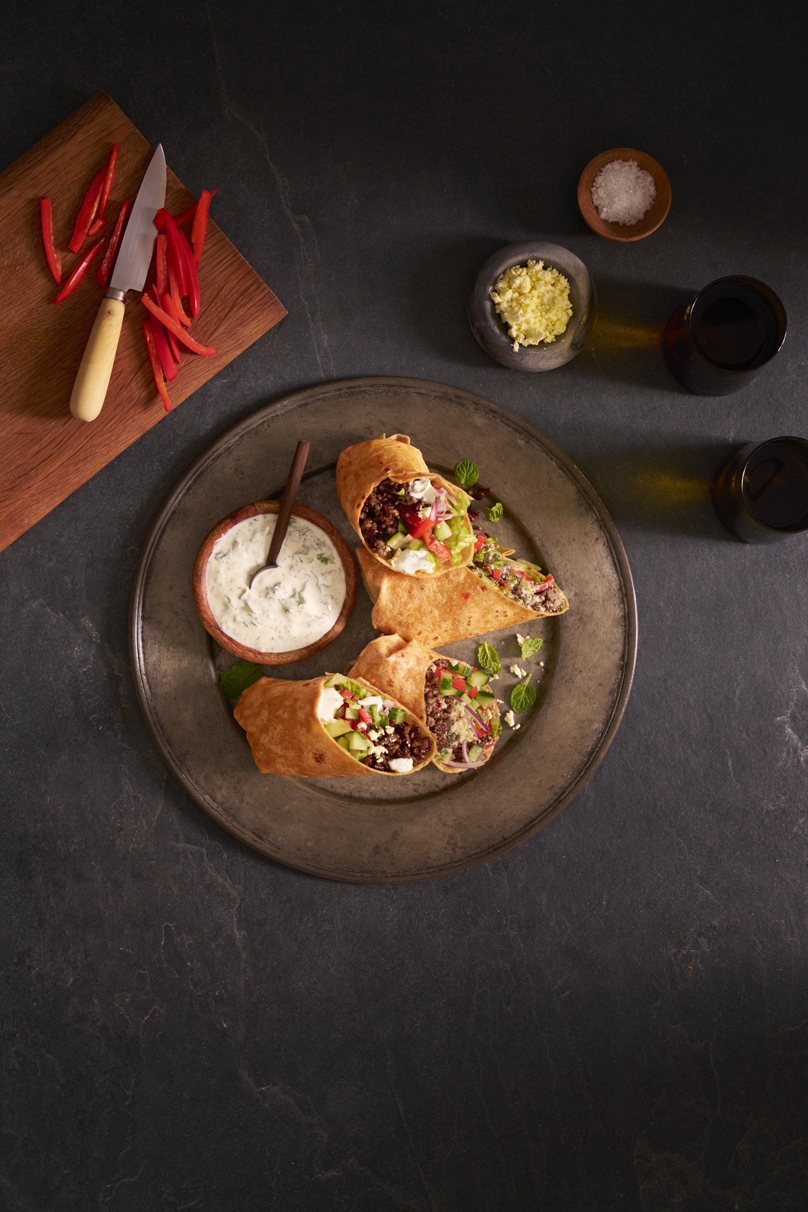 GREEK STYLE SLICED LAMB WRAPS