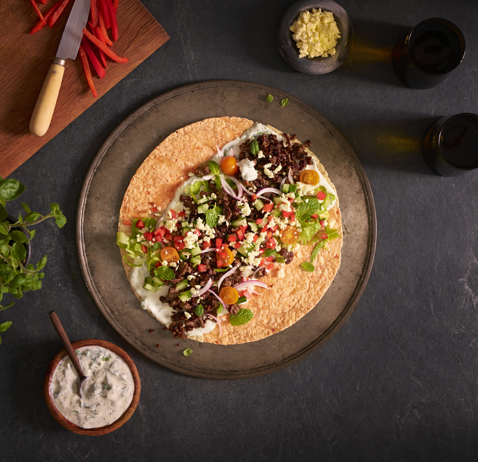 GREEK STYLE LAMB WRAPS