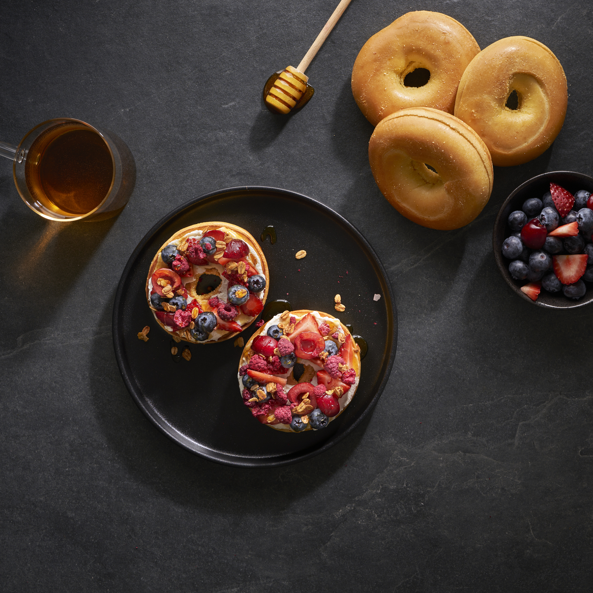 RICOTTA & BERRY BRIOCHE STYLE BAGEL