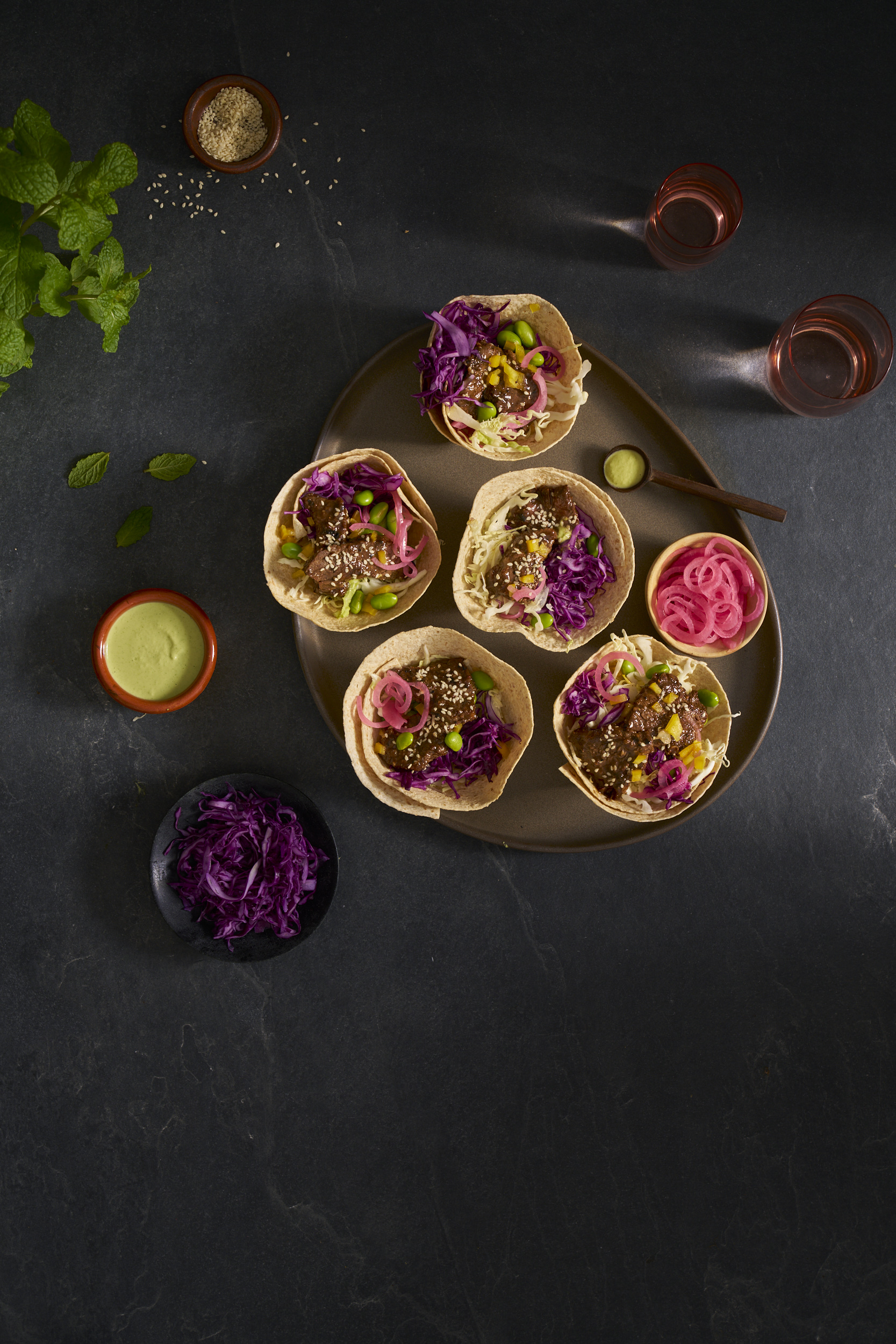 STICKY ASIAN BEEF TACO BOWLS